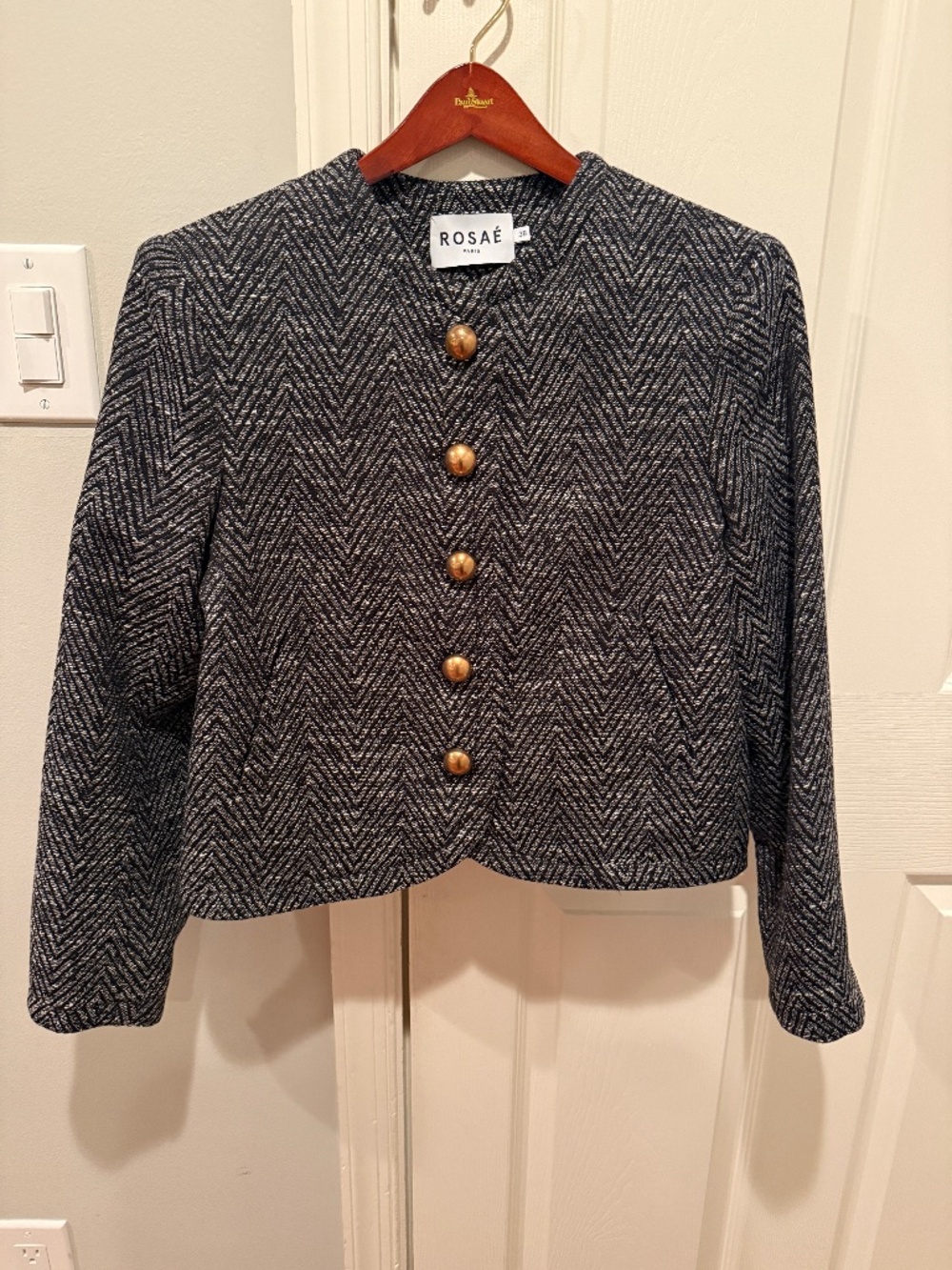 Rosae Paris Herringbone Wool Jacket, FR 38, USA 4/6